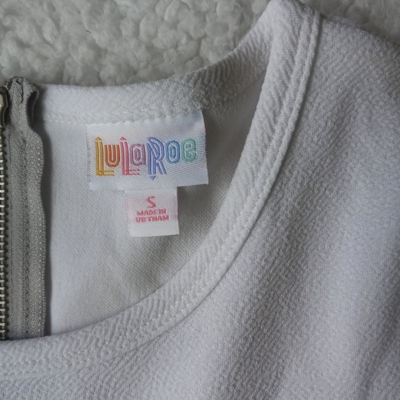 LULAROE Amelia Black & White Colorblock Pleated Dress, Size Small - Picture 6 of 12